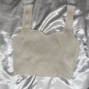 Sweater knit crop tank top